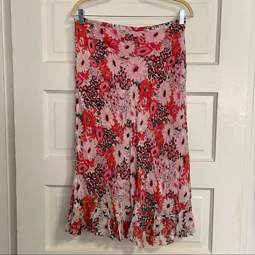 Floral Print Flowing Skirt